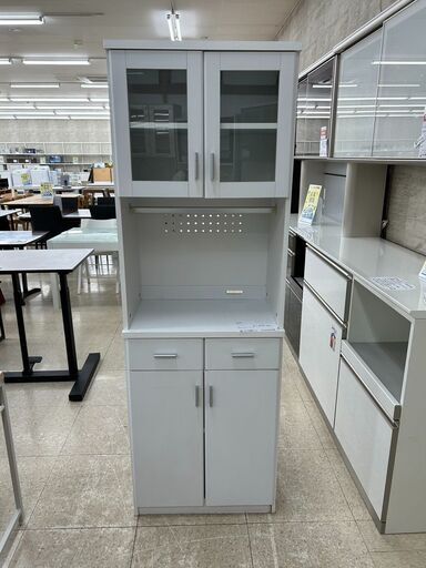 ★ジモティ割あり★  食器棚 白 H180.5×D39×W60.5 クリーニング済み TJ8682
