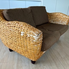 リゾート系ソファ 約W134×D77×H73×SH38cmの画像