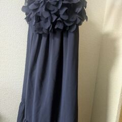 紺のカップ付きレースのサンドレス　size38の画像