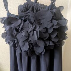 紺のカップ付きレースのサンドレス　size38の画像