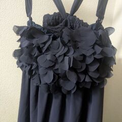 紺のカップ付きレースのサンドレス　size38