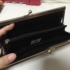 あやの小路 がま口 長財布 復刻型 マチあり　リネン　限定　廃盤の画像