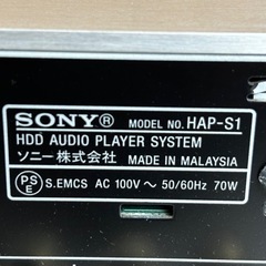 s0922601 電源ケーブルなし SONY ソニー HDD AUDIO PLAYER SYSTEM HAP-S1 ハードディスク オーディオ プレイヤー オーディオ機器 中古品の画像