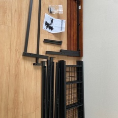 アイアンフレーム　ベッド　シングル　ブラック　ウォールナット の画像