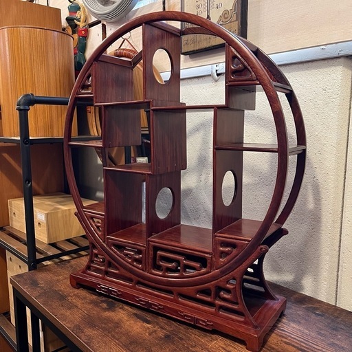 《売約済》【武蔵小山店】  飾り棚 珍品棚 アンティーク ビンテージ ヴィンテージ 検 香炉台 瓶台 花台 盆栽台 中国 茶器 品川区 リサイクルショップ ランバールーム 武蔵小山店 武蔵小山パルム 戸越銀座