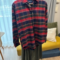 【ラルフローレン】チェック長袖シャツ　赤の画像