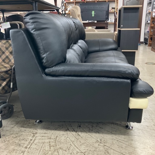I2409-492 ３人掛けソファ クッション付き 脚はずれます 中古美品