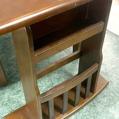 伸縮式2人掛け食卓テーブルセット ダークブラウン 回転椅子 W90-120×H70×D75cm 札幌 東区 店頭引き取り歓迎