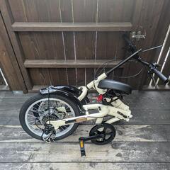 折り畳み自転車　16インチ　シマノ6段変速付き　重量13.5kg アイボリーの画像