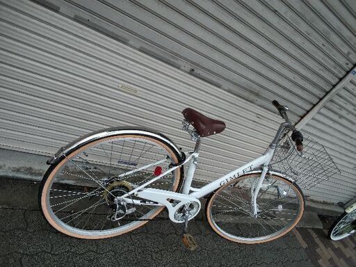 美品☆[SAKAMOTO]GIMLET(ギムレット)27吋 シティサイクル 外装6段/LEDオート(ロイヤルホワイト)