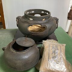 茶道具セット、鉄瓶、炉釜、茶釜の画像