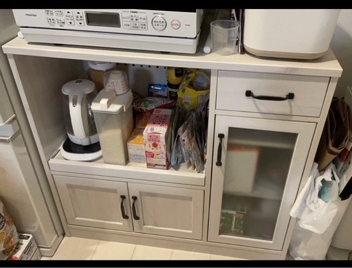 (値引き可)カップボード　白　　キッチン収納棚