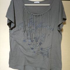 SKY BOMBERのフリンジ襟半袖T(Lサイズ)