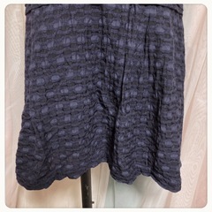 ꒰cacharel꒱日本製 半袖 ワンピース 紺色の画像