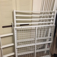 スチールロフトベッド　白の画像