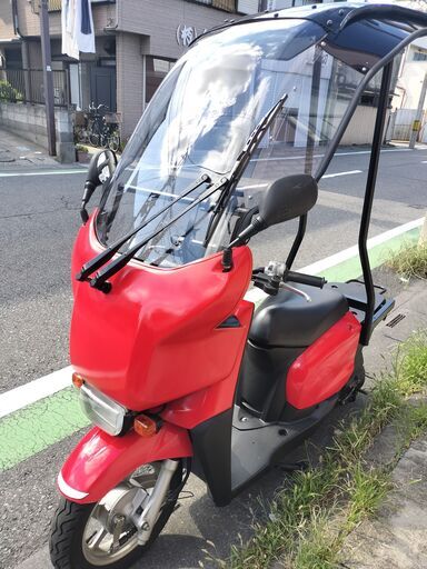 UA08J改 63cc仕様 ルーフ付 ローダウン　ワイドバイザー 全塗装（赤／黒）