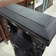 ② アジアン家具 木製 オープンシェルフ 高さ110cm ブラック 民族系 収納棚 CDラック 飾り棚 本棚 札幌市東区 新道東店の画像