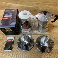 決まりました。ボダムフレンチブレス(新品)+マキネッタ+カップ＆...