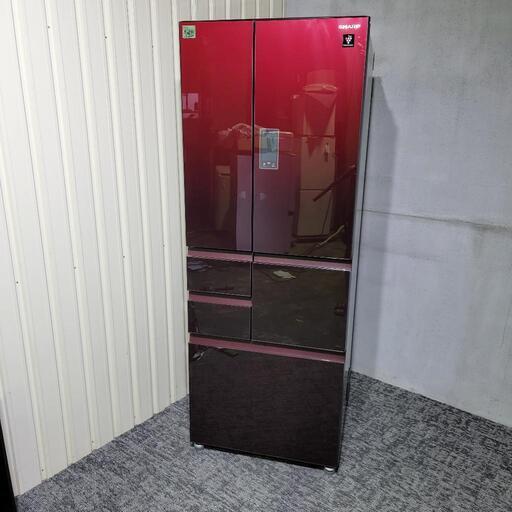 ‍♂️売約済み❌7064‼️配送設置は無料‼️大容量フリーザーモデル✨タッチパネル \u0026 タッチオープンドア✨SHARP 502L 6ドア 冷蔵庫 自動製氷付き