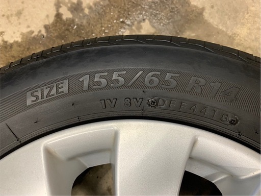 日産　中古タイヤ、ホイールセット　155/65R14