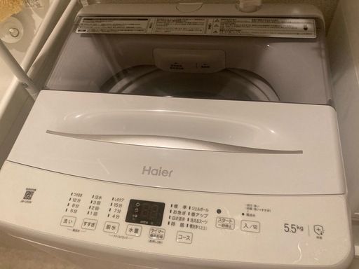 【使用5ヶ月の美品】ハイアール 5.5kg 全自動洗濯機 ホワイト