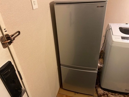 中古美品 SHARP シャープ 2ドア ノンフロン冷凍冷蔵庫 167L 通電 動作確認済み