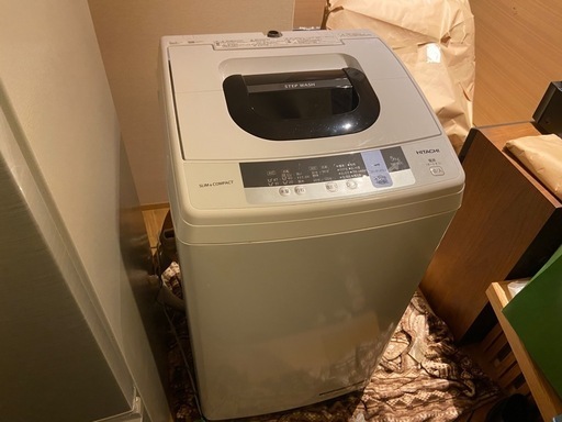 良品 日立 HITACHI 全自動洗濯機 NW-50C 2019年製 5kg スリム\u0026コンパクト ピュアホワイト 通電 動作確認済み