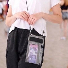 【新品未使用】タッチ対応 クリアスマホポーチ スマホショルダーバッグ