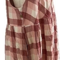 マタニティワンピース　チェックワンピース　綿100％　産前産後　着たまま授乳の画像