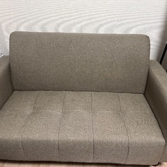 2人掛けソファ/色:グレージュ/低めコンパクト