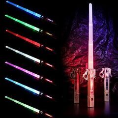 7色 光るソードサウンドジェネレーター内蔵特別な効果音伸縮式玩具...