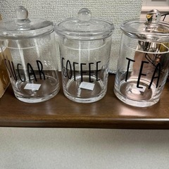 ガラス砂糖入れ、コーヒー入れ