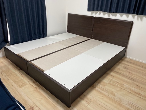 【シングルベッド2台】ニトリ収納付き