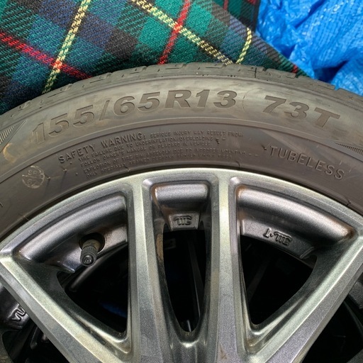 タイヤ　ホイール付き　3本のみ　軽自動車用　155/65R13 73T　