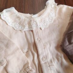 バースデイ 50-60サイズ ベビー服と小物いろいろ Cottoli くま帽 ロンパース 2WAYオールの画像