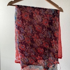 カラカルパクスタン(ウズベキスタン)スカーフ　赤の画像