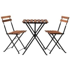 IKEA　TARNO　テーブル＆チェア2脚, アカシア材, スチール
