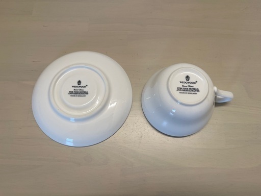  ティーカップ・ソーサー 白 陶器　6セット