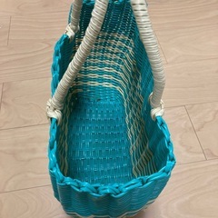 【新品未使用】くまのプーさん 編みカゴバッグ 緑の画像