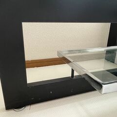 アルテジャパン ガラステーブル ガラス 黒 幅122cm ローテーブル リビングテーブル ブラックの画像