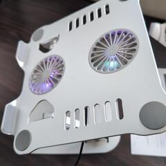アルミニウムノートPCクーラースタンド　PCスタンド　ファン付き　パソコンスタンドの画像