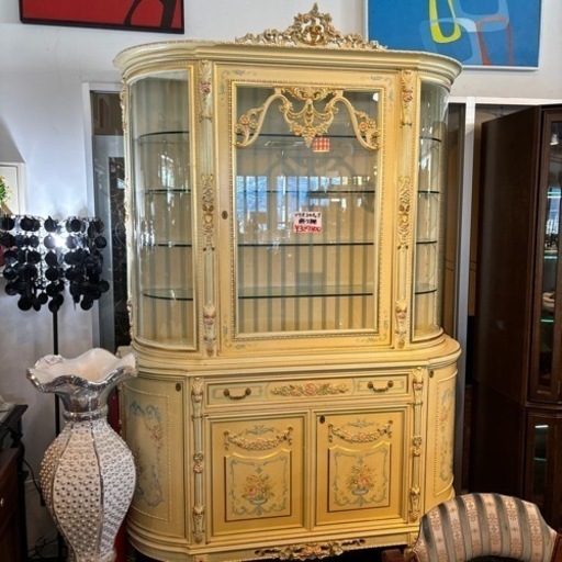 マリオコルチャゴ カップボード 飾り棚 キュリオケース コレクションケース ロココ調 おしゃれ インテリア 収納