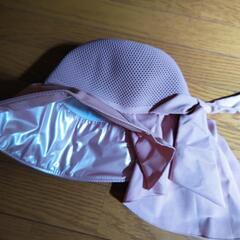 未使用 新品 メッシュ 帽子 日除け ワイヤー入り リボン 紐付き