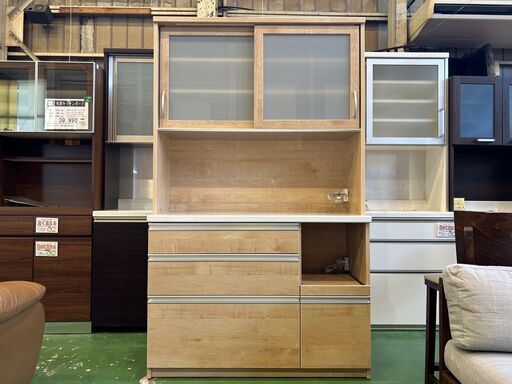 【愛品館八千代店】創愛フィニチュア　スライド扉キッチンボード　ウッディ120R（N）