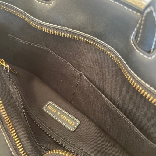 Charles&Keith Nasrin ナスリン ジオメトリックトートバッグ （Black）