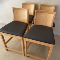 新品 ダイニングチェア 木製4脚セット  和風 座面高55cm ...