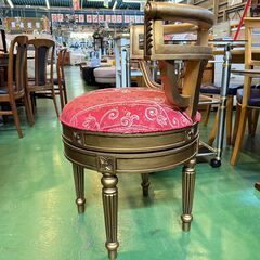 【愛品館八千代店】回転　ゴールド　アームチェア③の画像