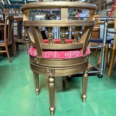 【愛品館八千代店】回転　ゴールド　アームチェア③の画像