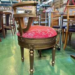 【愛品館八千代店】回転　ゴールド　アームチェア③の画像