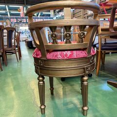 【愛品館八千代店】回転　ゴールド　アームチェア④の画像